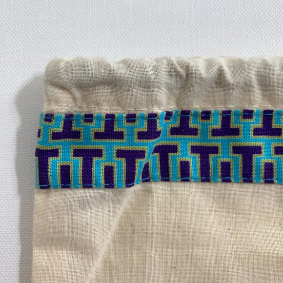 Tory Burch Dust Bag Only for Small Handbag Cotton Blue Pattern Patched 15 x 12 - Picture 6 of 10